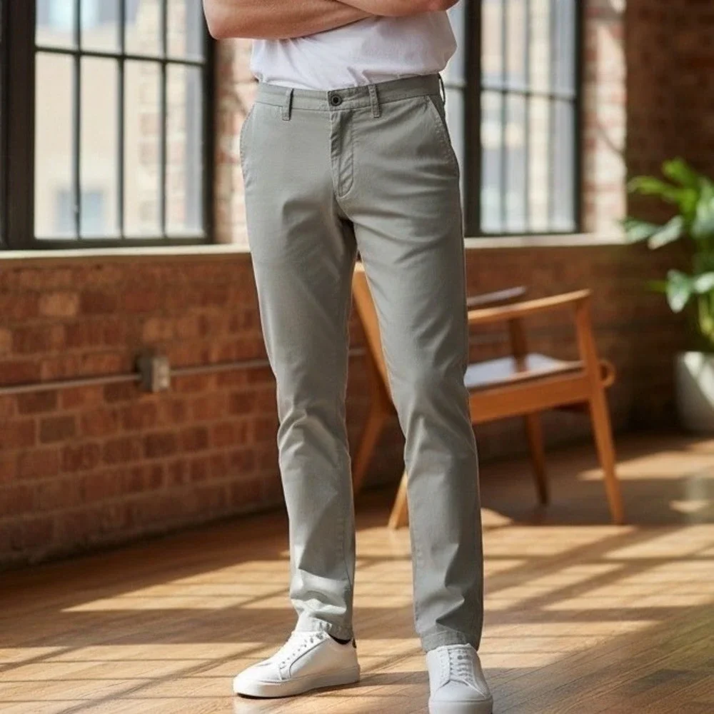 Robert Graham Mens Kipling‎ Tailored Chino Pants Light Taupe RP17-3005T 32x32